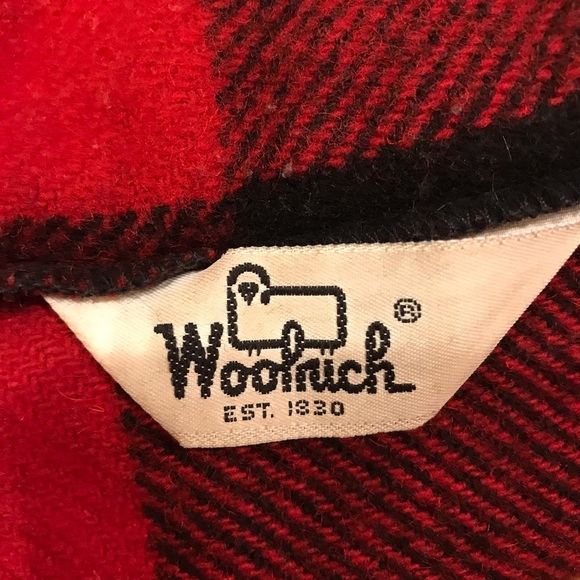 Woolrich Wool Coat Jacket Womens Size M Red Black Buffalo Plaid USA Made - Picture 15 of 16
